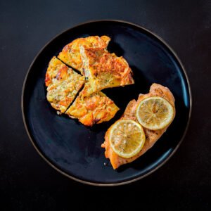 Pechuga de pollo con tortilla